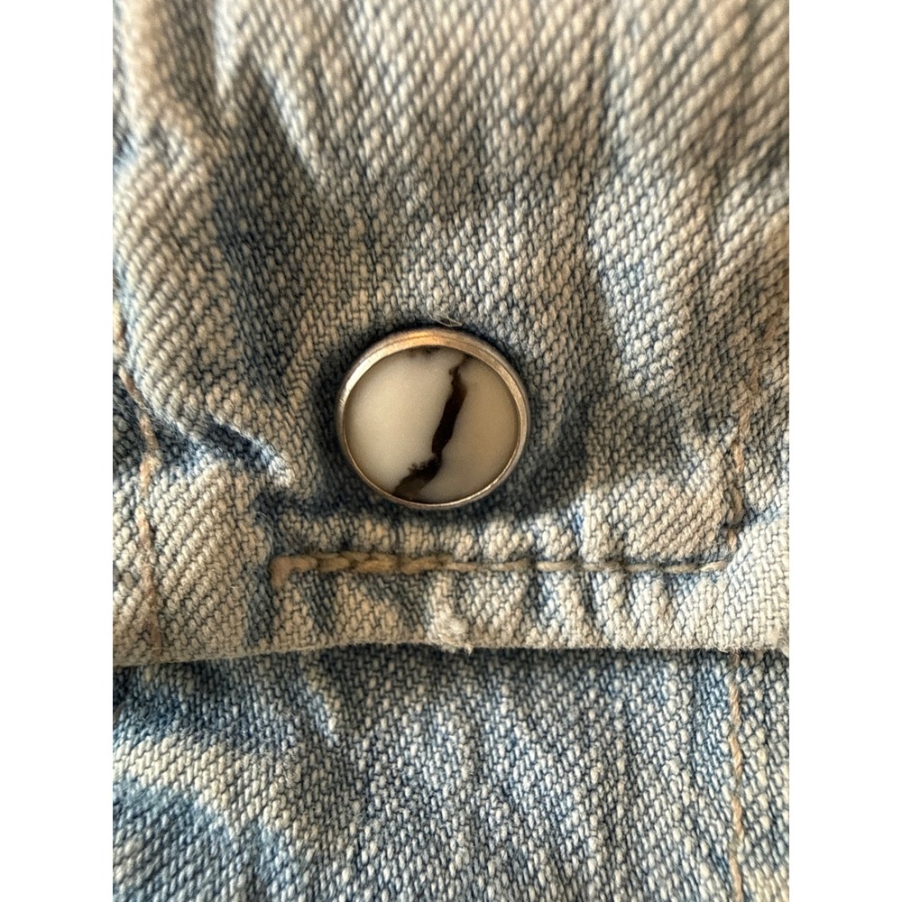 Levis Mens XL Light Wash Denim Western Snap Button Long Sleeve Shirt Blue - Picture 8 of 8